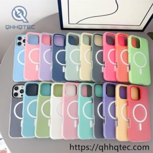 2 in 1 candy color magsafe phone case