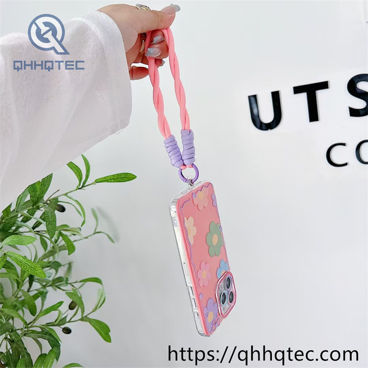 animal flowers 2 in 1 360 case with lanyard