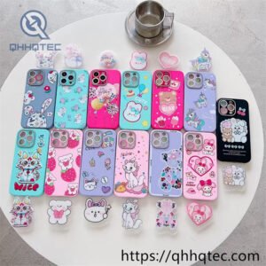 black pink 3 in 1 case with detachable bracket