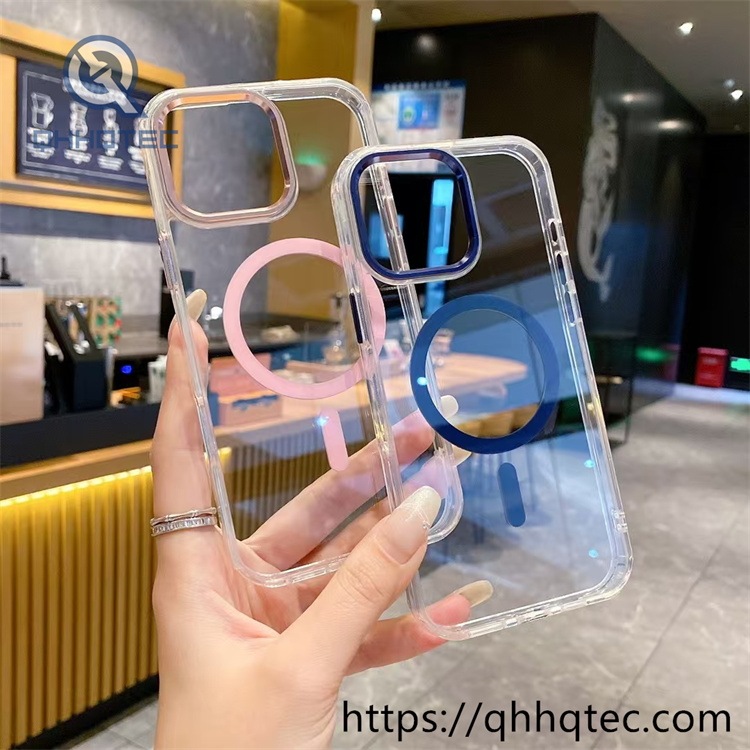 ice crystal magnetic transparent non yellowing mobile phone case