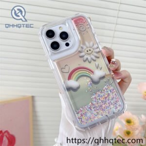 flowing beads rainbow color 2 in 1 mobile phone