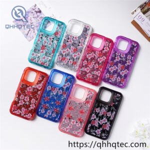 colorful frames flowers 3 in 1 glitter case