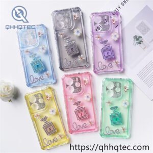 fragrance diamond pattern 3 in 1 phone case