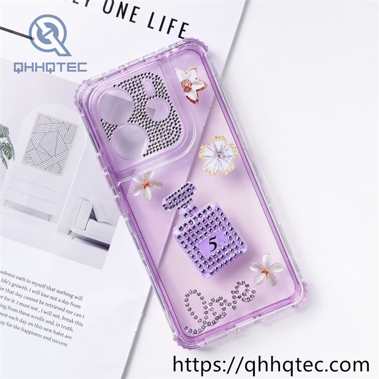 fragrance diamond pattern 3 in 1 phone case