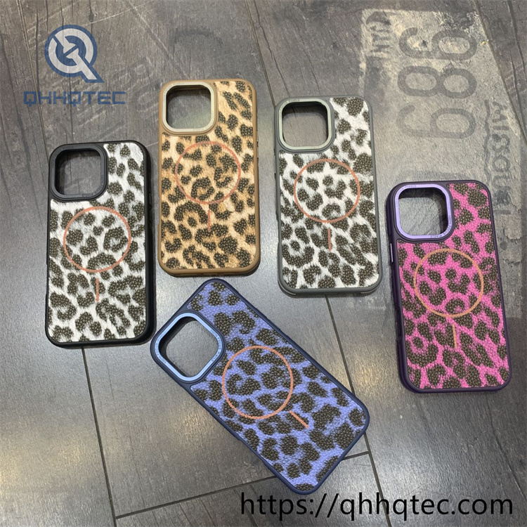 luxury leopard print magnetic phone case