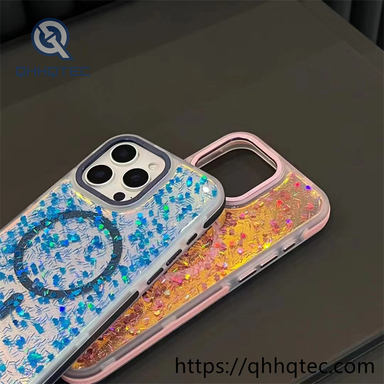 chameleon epoxy glitter magnetic phone case
