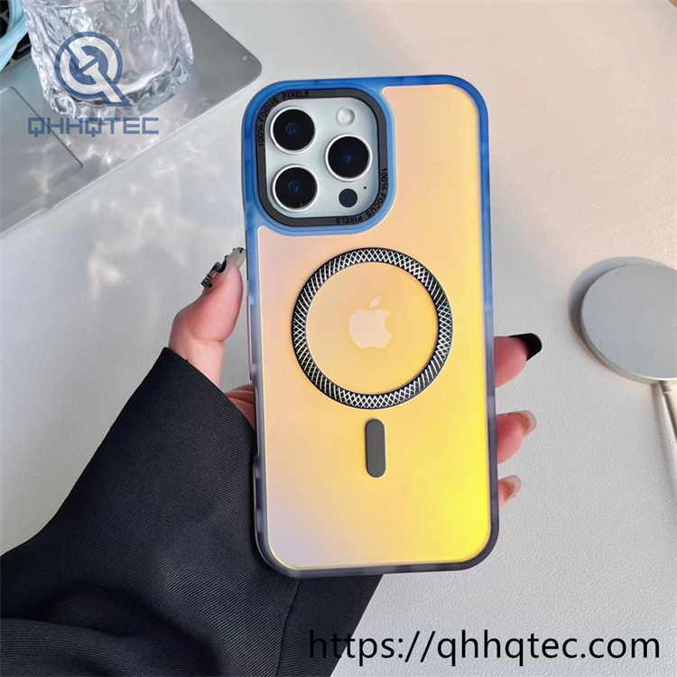 gradient pineapple pattern chameleon magnetic phone case