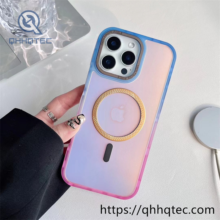 gradient pineapple pattern chameleon magnetic phone case