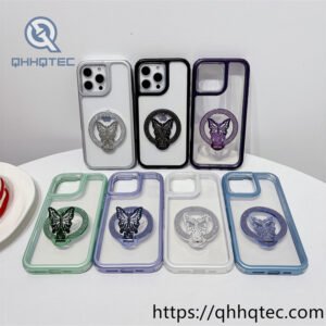 metallic paint frame 3 in 1 case butterfly round bracket