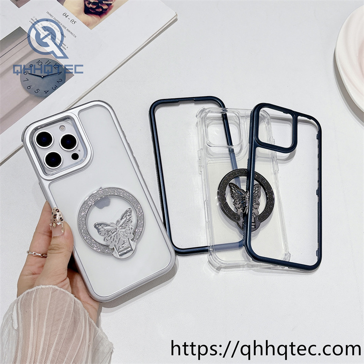 metallic paint frame 3 in 1 case butterfly round bracket