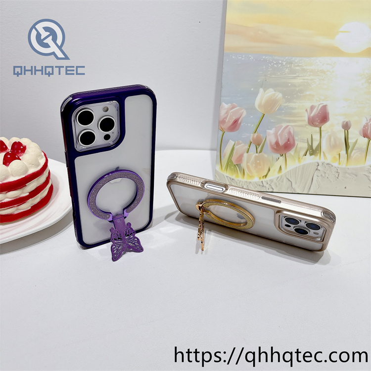 metallic paint frame 3 in 1 case butterfly round bracket