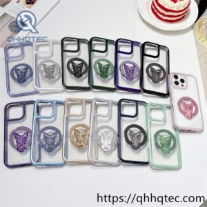 metallic paint frame 3 in 1 case butterfly round bracket