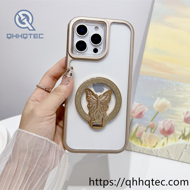 metallic paint frame 3 in 1 case butterfly round bracket