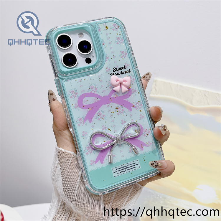 colorful 3 in 1 paintings phone case flower decoration
