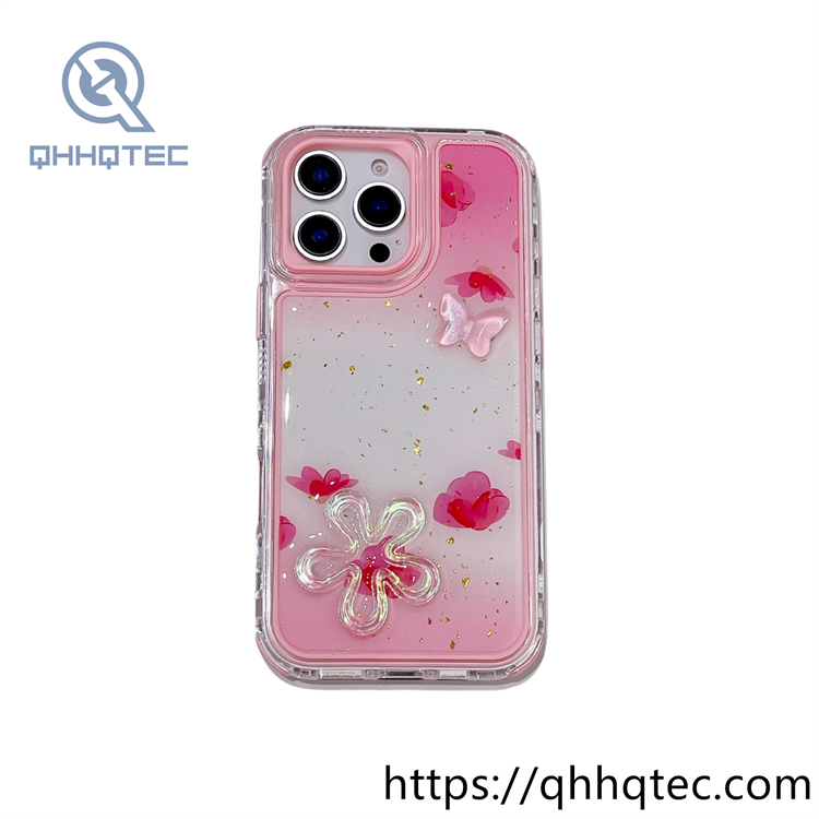 colorful 3 in 1 paintings phone case flower decoration