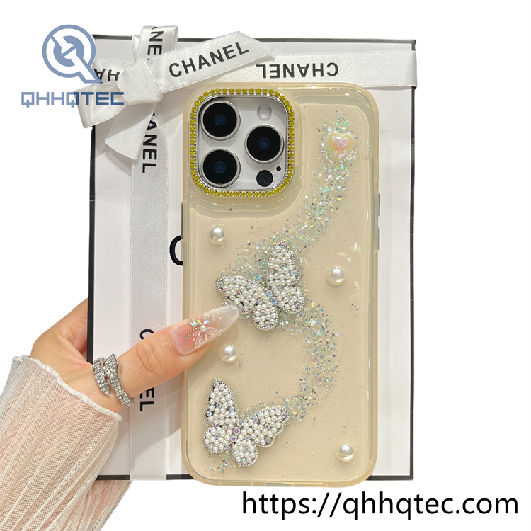 pearl butterfly exquisite dripping case
