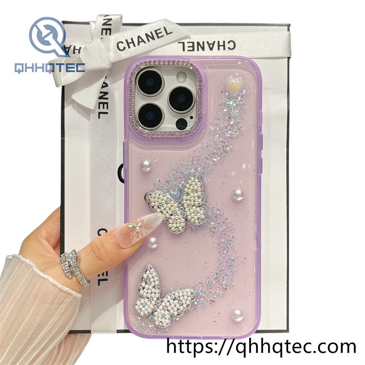 pearl butterfly exquisite dripping case