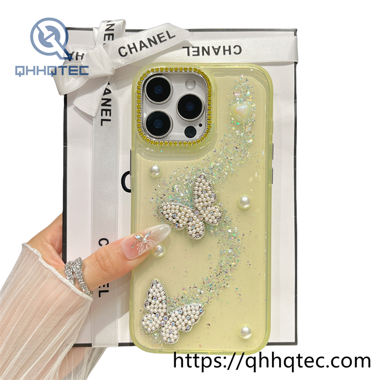 pearl butterfly exquisite dripping case