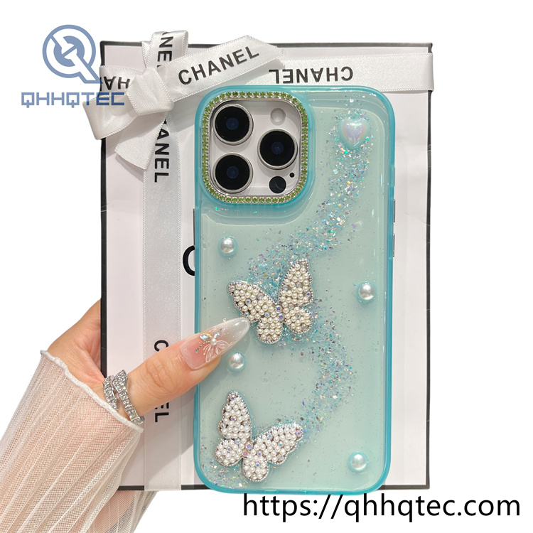 pearl butterfly exquisite dripping case