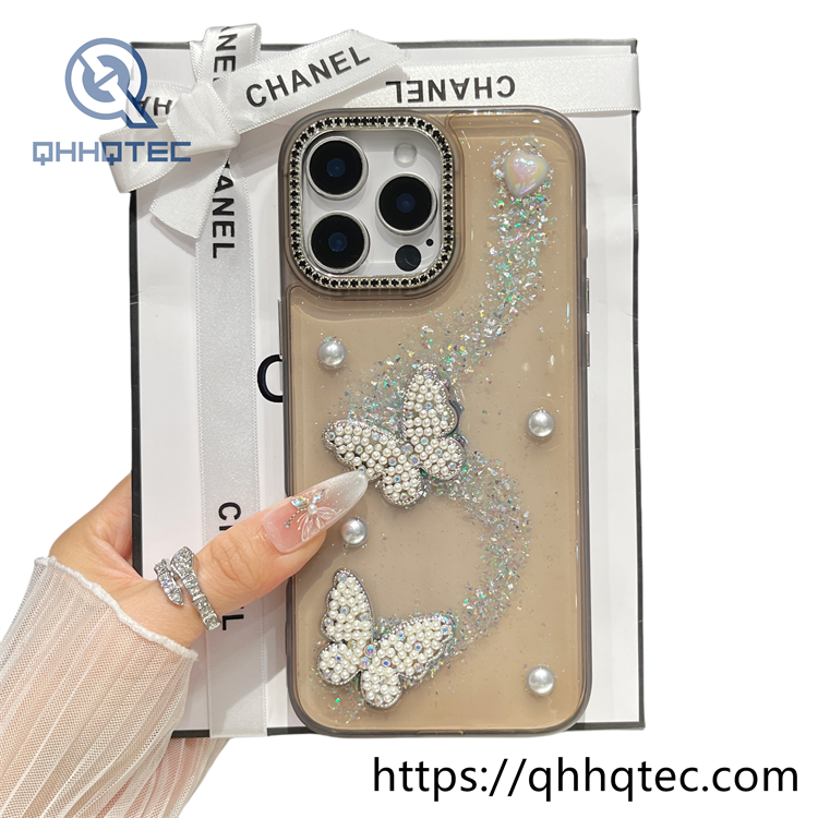 pearl butterfly exquisite dripping case