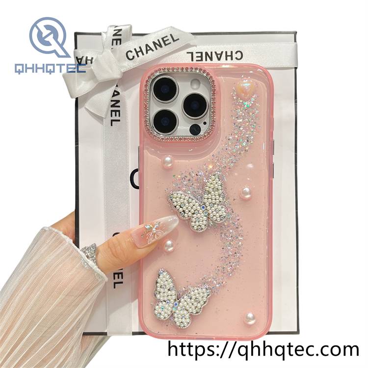 pearl butterfly exquisite dripping case