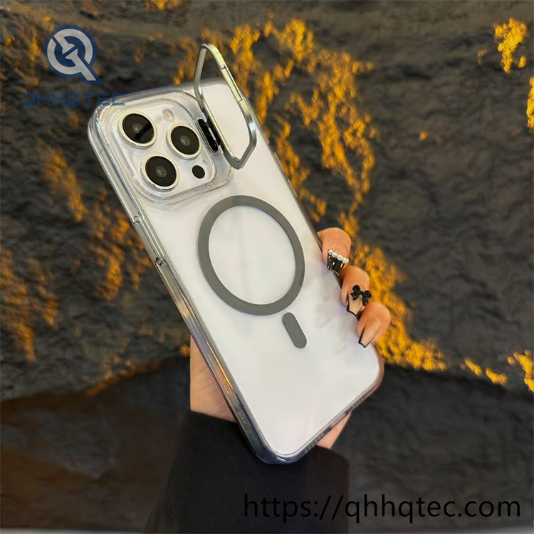 high transparent phone case with len bracket (复制)