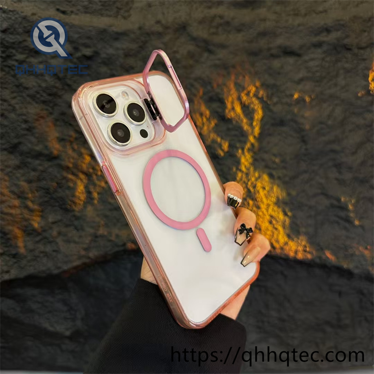 high transparent phone case with len bracket (复制)