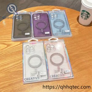glitter transparent shinning magnetic case