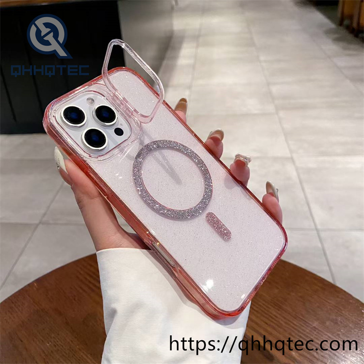 clear shinning magentic case with holder camera