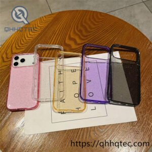 shinning powder clear magnetic cover case