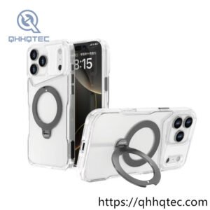 circular ring stand magsafe transparent case