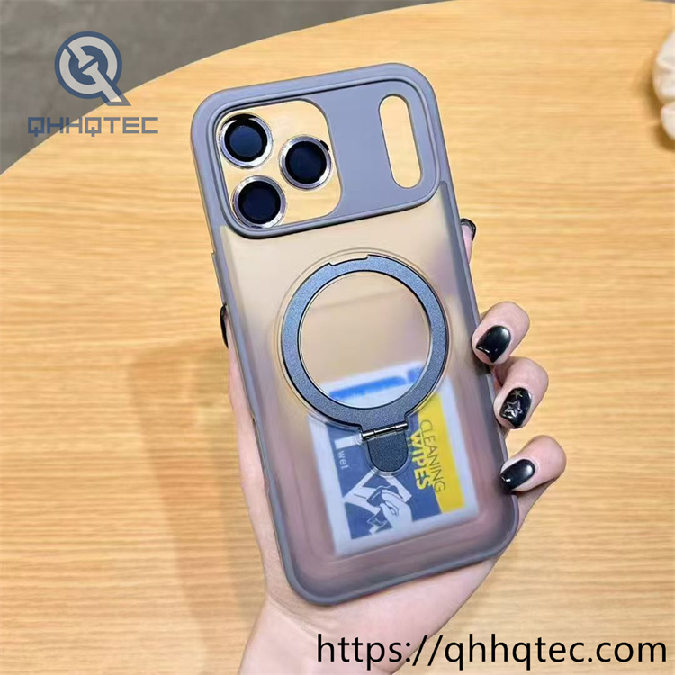 skin texture embedded circular ring bracket case