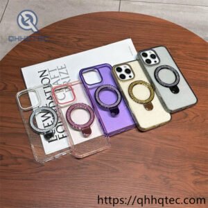glitter transparent phone case with bracket