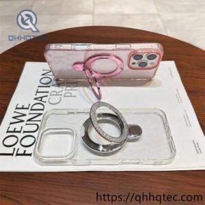 glitter transparent phone case with bracket