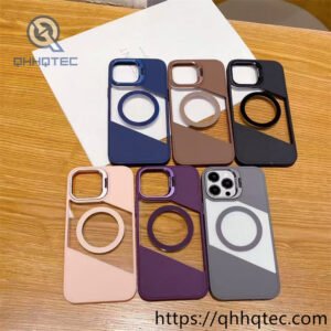 half transparent magsafe case with metal camera