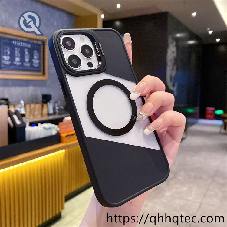 half transparent magsafe case with metal camera