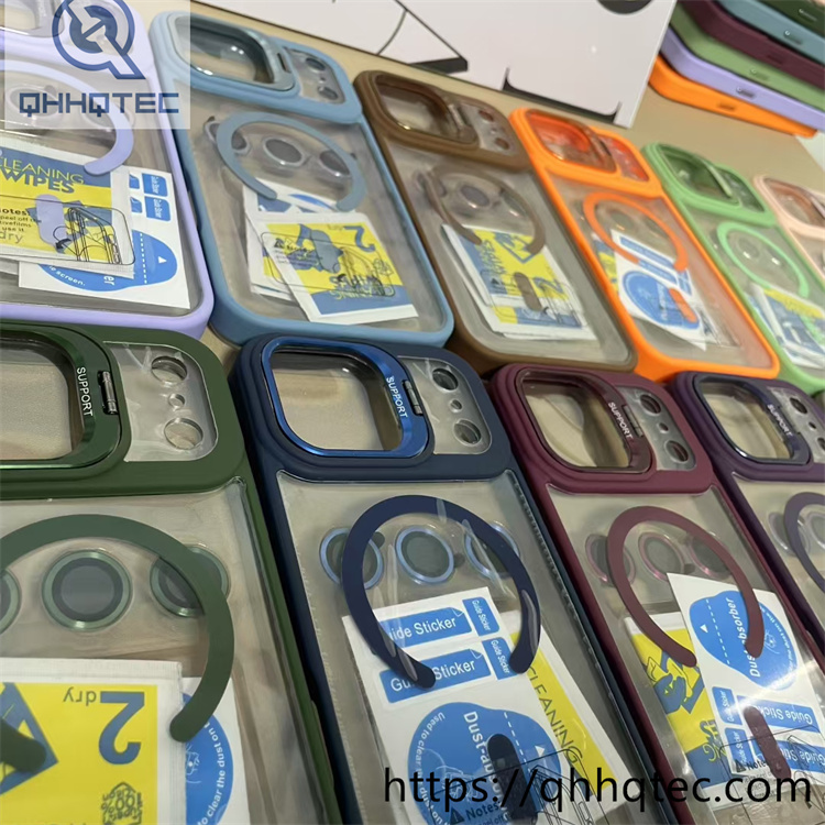 half circle stand magsafe case with camera protector