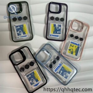 clear meatal camera magsafe case with camera protector