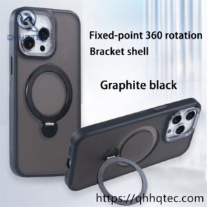 magnetic cover,anti-slip side,double color,embedded design,metal bracket,Fixed-point 360 rotation,pop case
