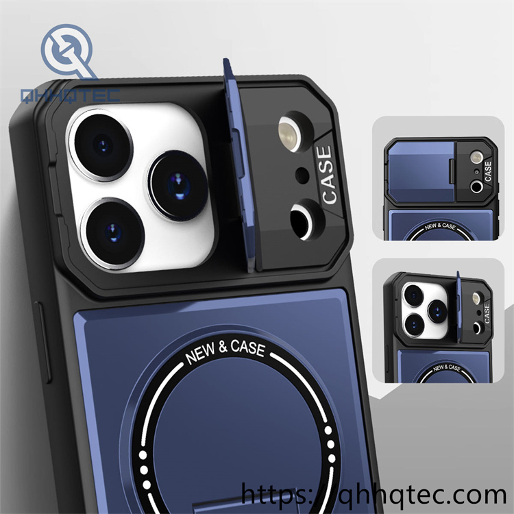17 pro max armor magnetic camera stand case