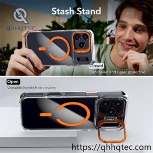 transparent phone case with metal len bracket