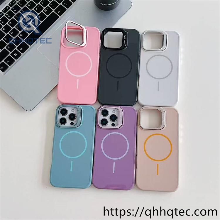 bright color series phone case with len bracket