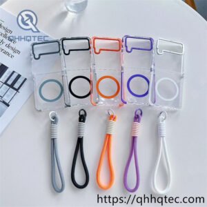 magnetic foldable phone case with lanyard