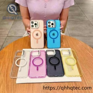 glitter shinning transparent metal camera iphone case