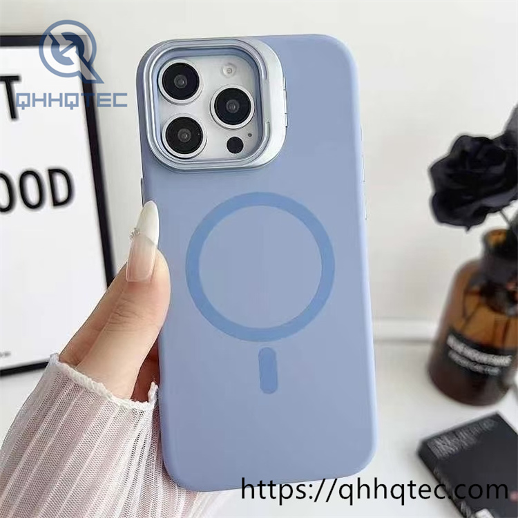 liquid silicone magsafe case magnetic case with camera glass