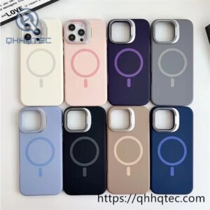 liquid silicone magsafe case magnetic case with camera glass