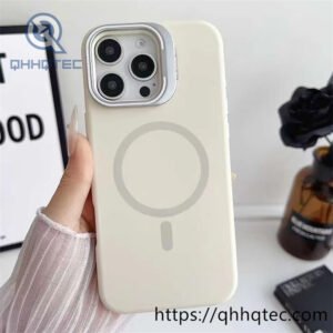 liquid silicone magsafe case magnetic case with camera glass
