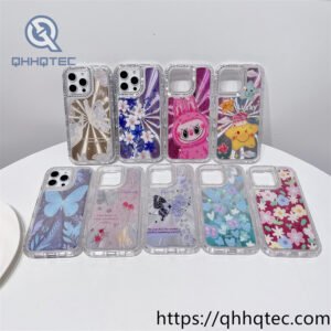 laser light 3 in 1 butterfly flowers labubu case