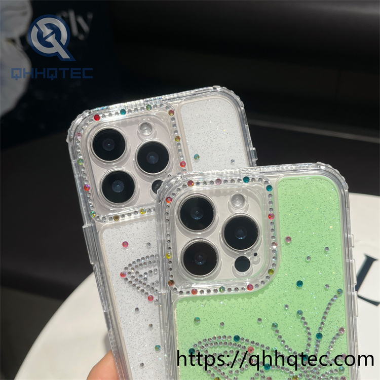 luxury diamonds glitter butterfly 3 in 1 case