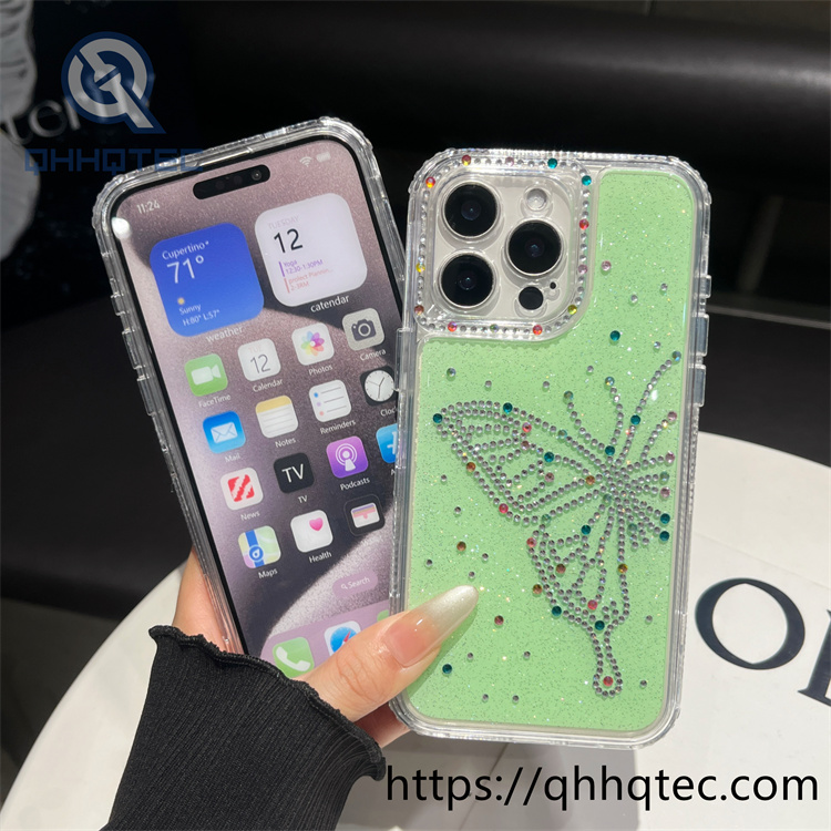 luxury diamonds glitter butterfly 3 in 1 case